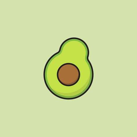 Cute Green Drawings, Avocado Drawing Simple, Green Cute Drawing, Avocado Template, Cute Icons Green, Avocado Icon, Avocado Drawing, Avocado Design, Icones Do Iphone