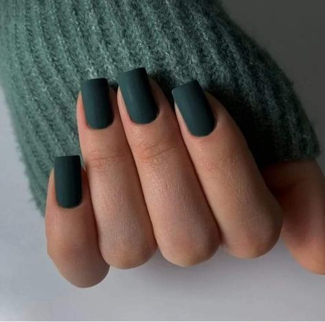 Matte Short Nails, Press Ons Nails, Glue On Nails Short, Acrylic Nails Short, Green Press On Nails, Indian Nails, Nails Press Ons, Nails Short Square, Simple Spring Nails