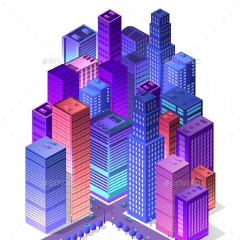 Isometric Building, Futuristic Cityscape Drawing, Metaverse City Design, Futuristic Isometric, Isometric Cityscape, Isometric City 3d, Isometric Drawing, City Background, Business Technology