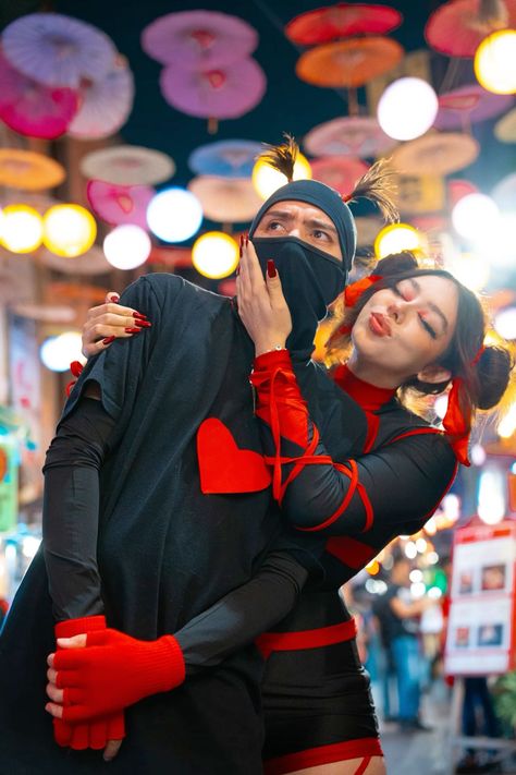 Demon Slayer Couple Costume, Pucca X Garu Costume, Pucca And Garu Costumes, Pucca Costume, Pucca Cosplay, Couple Cosplay Ideas, Costume Couple Ideas, Puca And Garu, Halloween Costumes Anime