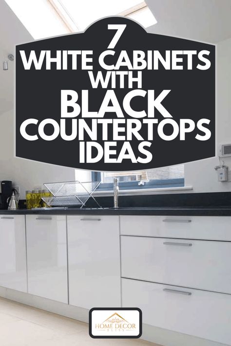 Black Counter White Cabinets, White Cabinets With Black Countertops, Kitchen Countertops White Cabinets, Black Quartz Kitchen Countertops, Cabinets With Black Countertops, White Cabinets Black Granite, White Cabinets Black Countertops, Kitchen Black Counter, Black And White Cabinets