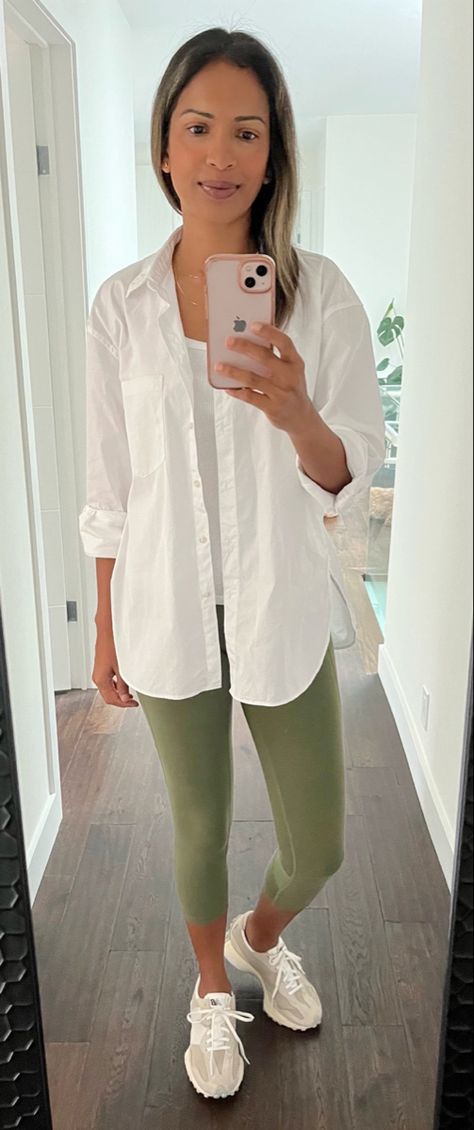 my weekend warrior outfit - #oldnavystyle leggings, #aritzia tank, #hudsonbay oversized white shirt and #newbalance runners White Runners Outfit, Trainers Outfit Women, Runners Outfit, Trainers Outfit, Oversized White Shirt, White Runners, Warrior Outfit, Hudson Bay, Weekend Warrior