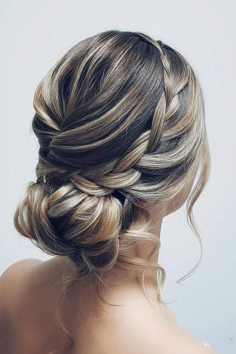 36 Timeless Classical Wedding Hairstyles ❤ classical wedding hairstyles elegant low bun with side braids hairbyhannahtaylor #weddingforward #wedding #bride #weddinghair #classicalweddinghairstyles Braid Into Bun Prom, Formal Updo With Braid, Prom Hairstyles Fine Hair, Prom Hair For Fine Hair, Wedding Hair Styles For Fine Hair, Formal Hair For Fine Hair, Medium Length Bridesmaid Hairstyles Updo, Low Bun Hoco Hairstyles, Updo Hoco Hairstyles