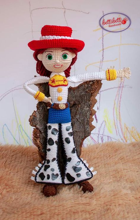 Amigurumi Jessie from Toy Story .... I make custom orders, you can find me here : www.facebook.com/bettiBettii Crochet Toy Story, Free Crochet Toy Patterns, Jessie From Toy Story, Jesse Toy Story, Puppy Pattern, Cow Toys, Diy Dog Toys, Jessie Toy Story, Diy Crochet Patterns