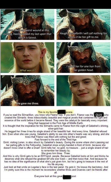 The story behind Galadriel giving Gimli three strands of her hair Into The West, Movies Quotes, Heroic Fantasy, Thranduil, Legolas, Nerd Alert, Beautiful Stories, Film Serie, Middle Earth