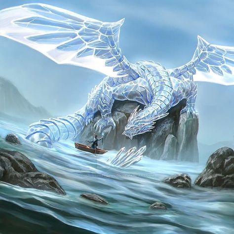 Dragons Art Page 🐲🐉 on Instagram: “Pure Ice Dragon! What would you name this glimmering beauty?? ______________ DOUBLE TAP to pet the DRAGON 🐲 💕🐲 ⠀⠀⠀⠀⠀⠀⠀⠀⠀ 🐲Dragons🐉 on the…” Dragon Mythology, Types Of Dragons, Mystical Animals, Ice Dragon, Dragon Tales, Dragon Artwork Fantasy, Dragon Sketch, Dragon Images, Dragon Pictures