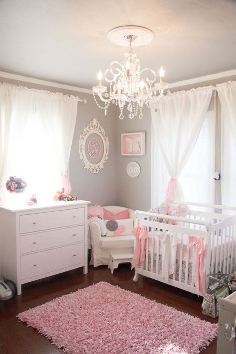 This gray and pink nursery was done on a small budget with lots of @IKEAUSA items and DIY projects! #nursery #DIY Feminine Nursery, Pink And Gray Nursery, Girl Nursery Room, Urban Loft, Loft Living, Jack White, Pink Nursery, Project Nursery