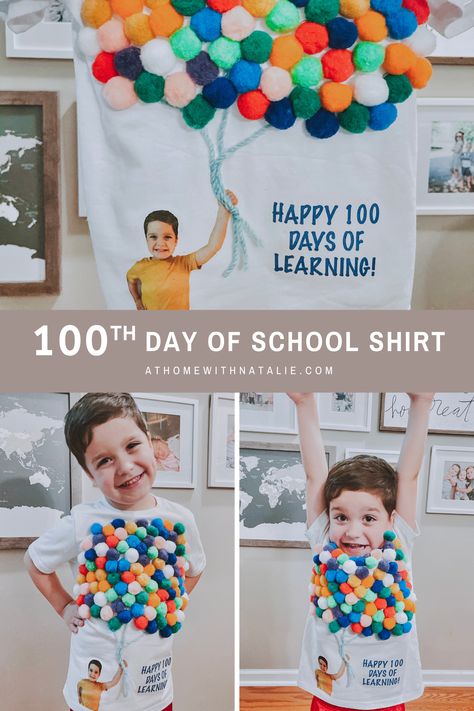 100th Day of School Shirt DIY – At Home With Natalie 100 Days Of School Outfit, One Hundred Days Of School Shirt, 100 Days School Shirt, Diy 100th Day Of School Shirts, 100 Days Of School Collage, 100 Day Of School Shirt, 100th Day Of School Shirts, 100 Days Of School Dress Up, 100 Days Of School Shirt