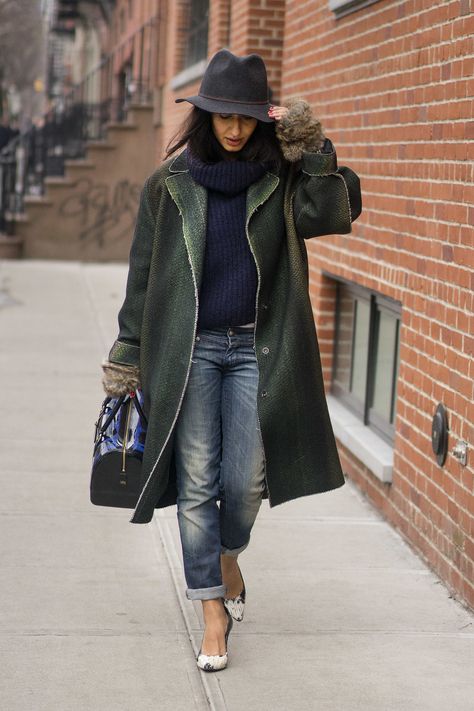 Nausheen Shah Brim Hat Outfit, Hat Outfit, New York Fashion Week Street Style, Wide Brim Hats, Stockholm Street Style, Brim Hats, Popsugar Fashion, Autumn Street Style, Street Style Chic