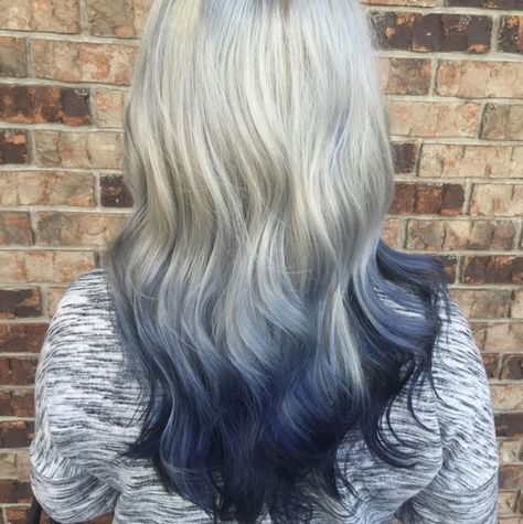 12 Hairstyles That Prove Denim Is the New Silver Hair - Brit + Co Denim Blue Hair, Baby Blue Hair, Silver Ombre Hair, Best Ombre Hair, Denim Hair, Brown Ombre Hair, Ash Hair Color, Latest Hair Color, Rainbow Hair Color