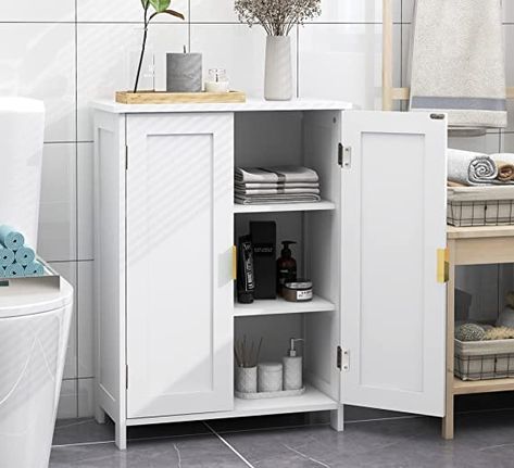 Amazon.com: TaoHFE White Bathroom Storage Cabinet,Bathroom Cabinets Freestanding with 2 Doors,Towel Cabinet for Bathroom Floor Cabinet,Restroom Cabinet,Small Storage Cabinet for Office,Restaurant,Living Room : Home & Kitchen Restroom Cabinets, Black Bathroom Storage, Small Bathroom Cabinet, White Bathroom Storage Cabinet, Towel Cabinet, Bathroom Cabinet Storage, Small Bathroom Cabinets, Small Bathroom Storage Cabinet, White Bathroom Storage