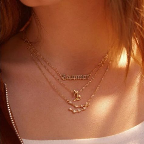 Gold Plated Capricorn Zodiac Constellation Necklace Set Comes With 3 Individual Necklaces And Gifting Card Brand New! Zodiac Constellation Necklace, Capricorn Zodiac, Constellation Necklace, Zodiac Constellations, Zodiac Capricorn, Constellations, Necklace Set, Diamond Necklace, Chain Necklace