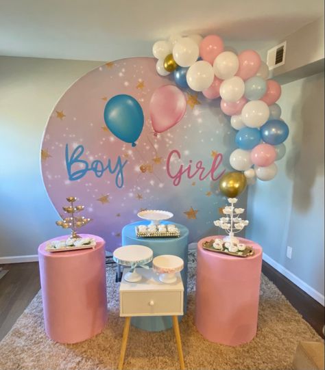 Bunny Backdrop, Baby Reveal Cakes, Baby Gender Reveal Party Decorations, Idee Babyshower, Baby Shower Deco, Birthday Goals, Baby Reveal Party, Gender Reveal Balloons, Gender Party