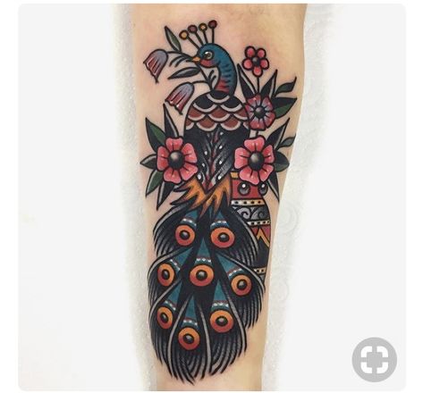 Tattoo Calf, Traditional Tattoo Inspiration, Peacock Tattoo, Traditional Tattoo Sleeve, Tattoo Traditional, Traditional Tattoo Design, E Tattoo, 1 Tattoo, Cover Up Tattoo