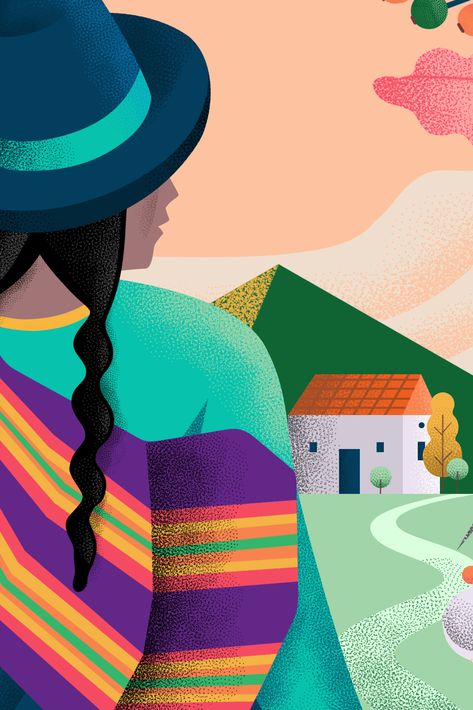 Peruvian Graphic Design, Peru Illustration, Peru Art, Peruvian Culture, Columbian Art, Mexican Paintings, Peruvian Art, Coffee Brand, Latin American Art