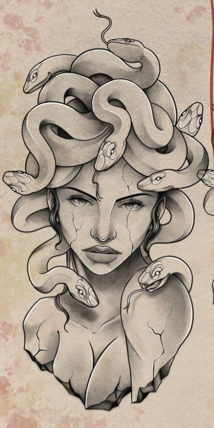 Medusa Flash Tattoo, Desenho Medusa Tattoo, Madusa Drawings Beautiful, Medusa Stencil, Greek Goddesses Drawing, Medusa Tattoo Design Ideas, Medusa Tattoo Stencil, Medusa Symbol, Illusion Tattoo