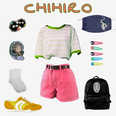 Ghibli Outfits Casual Cosplay, Chihiro Inspired Outfit, Studio Ghibli Inspired Outfits, Studio Ghibli Outfits, Ghibli Outfits, Ghibli Core, Closet Cosplay, Everyday Cosplay, Artsy Outfit