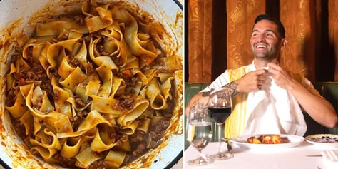 Mario Carbone Recipes, Nomato Bolognese, Best Food In Vegas, Americas Test Kitchen Weeknight Bolognese, Winter Pasta Dishes, Pasta Queen Bolognese, Bolognaise Sauce, Mario Carbone, Easy Bolognese