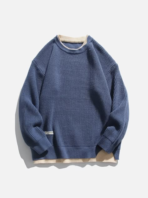 Jean Inspo Outfit, Staple Sweaters, Oversized Blue Sweater, Cold Clothes, Quality Sweaters, Knitted Outfits, Fluffy Alpaca, Streetwear Fashion Outfits, Outfit Upgrade