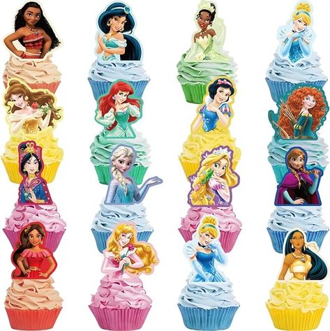 Amazon.com: 30 Pcs Decorations for Princess Cupcake Topper Birthday Party Supplies Decor, All Princess : Grocery & Gourmet Food Birthday Cake Decorations, Princess Cupcake, Disney Cupcakes, All Princess, Princess Cupcake Toppers, Disney Princess Birthday Party, Princess Cupcakes, Happy Birthday Cupcakes, Disney Princess Birthday