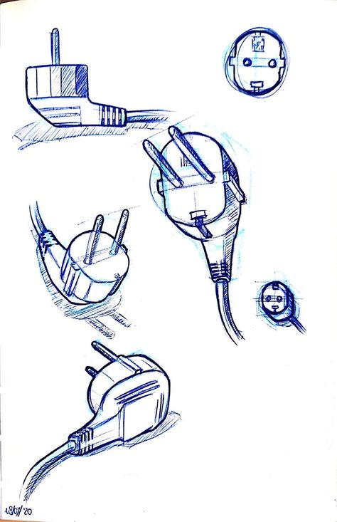 Drawing Objects From Different Angles, Object From Different Angles, Daily Objects Sketches, Plug Drawing, Orthographic Drawing, Colored Pencil Art Projects, 8th Grade Art, Perspective Drawing Architecture, Perspective Drawing Lessons