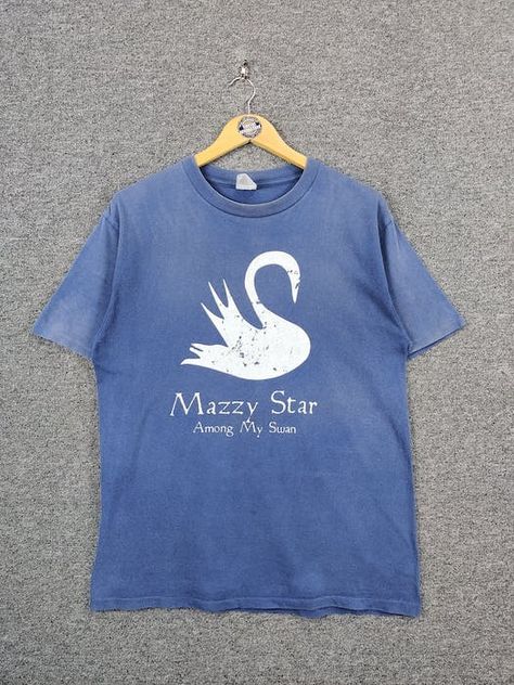 Vintage 90's Mazzy Star Among My Swan Band Tee Tshirt Mazzy Star Shirt, Mazzy Star Swan, Mazzy Star Among My Swan, Among My Swan, Swans Band, Mazzy Star, Rock T Shirts, Men's Tops, Star Top