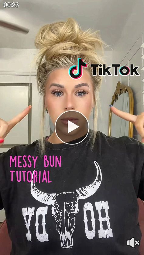 *** Messy bun hair tutorial ; easy messy bun ; easy hairstyles, hairstyles 2022 trends medium, hairstyles for women over 60!