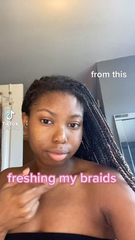 How To Re Fresh Box Braids, Braid Style Ideas For Black Women, How To Keep Your Braids Looking Fresh, How To Make Braids Look Fresh, Washing Braids Protective Styles, Old Braids Hairstyles, Diy Natural Hair Styles, Natural Hair Diy, Big Box Braids Hairstyles