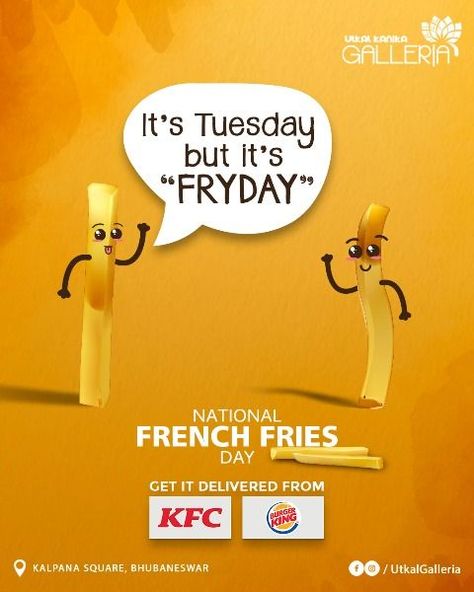 Keep your friends close and your fries closer. #nationalfrenchfriesday Treat your hunger with something crispy and yummy. Order from @utkalgalleria food court, Kalpana Square, Bhubaneswar. . . #utkalgalleria #nationalfrenchfryday #FrenchFriesDay #frenchfries #frenchfrieslover #cheesefrenchfries #ordernow #orderonline #Bhubaneswar #zomato #swiggy #foodiesofindia #foodiesofinsta #foodiesofbhubaneswar French Fries Day, National French Fry Day, Fry Day, French Fry, Food Court, French Fries, Square, Chips