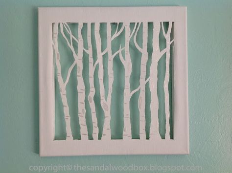 Cut Out Canvas, Diy Para A Casa, Cut Out Art, Creation Deco, Birch Trees, Tree Canvas, Cut Canvas, Mix Media, Craft Blog