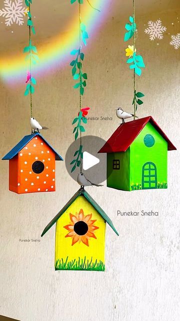 Punekar Sneha on Instagram: "Best Out Of Waste 🥰  . . #hangings  #homedecorations  #homedecor  #balcony  #balconygardening  #makeover  #diybird  #cardboard  #craft" Waste Material Craft Ideas Creative, Waste Out Of Best, Waste Material Craft Ideas, Bird Craft, Craft From Waste Material, Cardboard Craft, Cardboard Crafts Diy, Saree Wearing, Waste Material