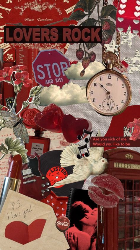 Lover Rock Wallpaper, Lover Girl Aesthetic Wallpaper, Retro Valentines Aesthetic, Red Collage Aesthetic, Red Wine Aesthetic, Pinterest Shuffle, Shuffle Aesthetic, Wine Aesthetic, Icons Ig