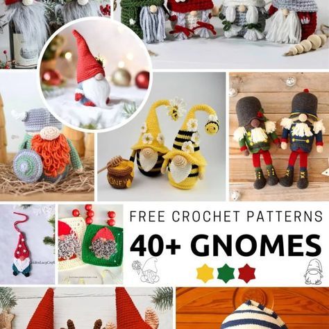 crochet gnome free patterns Free Crochet Gnome Pattern Amigurumi, Amigurumi Ornaments, Crochet Gnomes Pattern Free, Fishing Gnome, Crochet Gnomes, Gnome Amigurumi, Crochet Gnome, Candy Ornaments, Gnome Hat