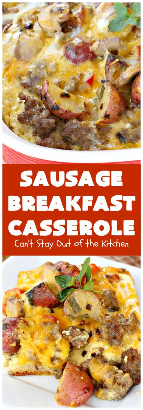 Breakfast Casserole With Potatoes, Casserole With Potatoes, Veggie Breakfast Casserole, Sausage Breakfast Casserole, Sausage And Potatoes, Easy Breakfast Casserole Recipes, Easy Breakfast Casserole, Breakfast Potato Casserole, Sausage Dinner