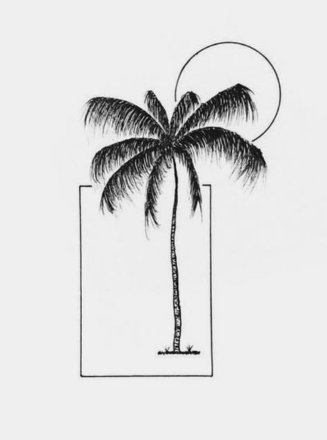 Palm Springs Tattoo, Palm Tree Tattoo Stencil, Palm Tree Tattoo Men, Tattoo Ideas Realistic, Small Tattoo Stencils, Drawings Tattoo Ideas, Art Drawings Tattoo, Artist Tattoo Ideas, Colombia Tattoo