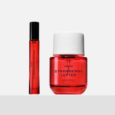 Strawberry Letter - Strawberry Gourmand Perfume - Phlur Phlur Perfume Strawberry, Fruity Smelling Perfume, Lotion Collection, Gourmand Perfume, Strawberry Perfume, Fruit Perfumes, Disposable Income, Fragrances Perfume Woman, The Glow Up