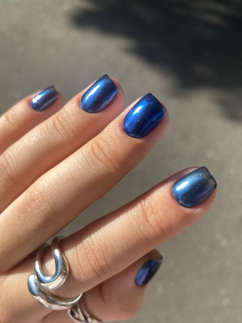 Nail Design Blue, Blue Nail Designs, Metallic Nails, Nail Design, Nail Designs, Nails, Blue, Beauty, Design