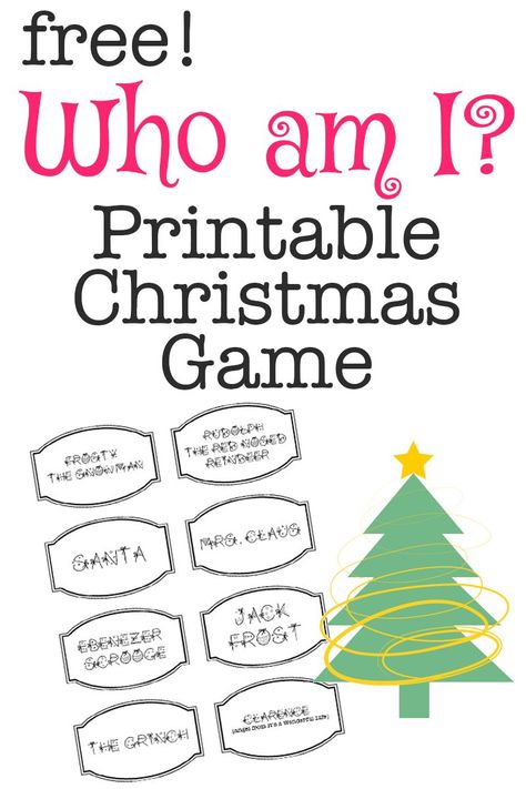 Get this fun, Free Printable Christmas Game: Who am i? Includes all the popular Christmas Characters plus a blank sheet to add your own. Christmas Charades Game, Christmas Charades, Xmas Games, Printable Christmas Games, Classroom Treats, Christmas Game, Holiday Games, Christmas School, Christmas Classroom