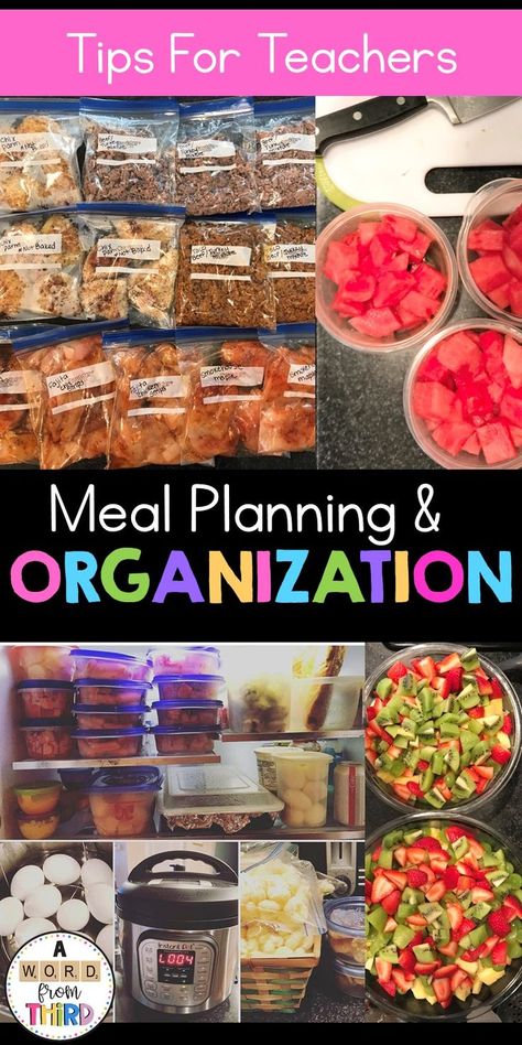 This blog post focuses on tips and tricks to help organize your home life regarding meal prep and what's for dinner. Simple, easy tips for small differences that will help save your sanity! Teacher Meal Prep Healthy Lunches, Meal Prep For Teachers, Teacher Meal Prep, Teacher Lunches, Dinner Simple, Prep Lunch, Meal Prep Plans, Elementary Teaching, Dinner Prep