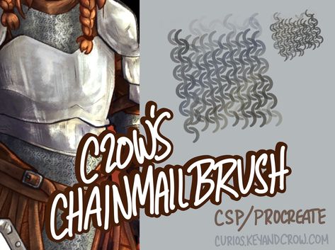 Chainmail Brush for Clip Studio Paint and Procreate. Custom digital art brush for drawing armor. Perfect for fantasy art, dnd, and more! #chainmailbrush #clipstudiopaint #procreate #digitalart . #Chainmail_Drawing_Reference #Chain_Armor_Drawing #How_To_Draw_Chainmail #Chainmail_Armor_Dnd Chainmail Drawing Reference, Chain Armor Drawing, How To Draw Chainmail, Chainmail Armor Dnd, Drawing Chainmail, Chainmail Drawing, Cps Brushes, Painting Armor, How To Draw Chains