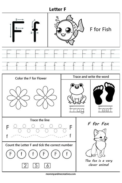 Letter F Activity For Kindergarten, Letter F Crafts For Kindergarten, Letter F Activities For Kindergarten, Letter F Worksheets Kindergarten, Letter F Preschool Crafts, Letter Ff Worksheets, Worksheet Letter F, Letter F Worksheets Preschool, Letter F Preschool Activities