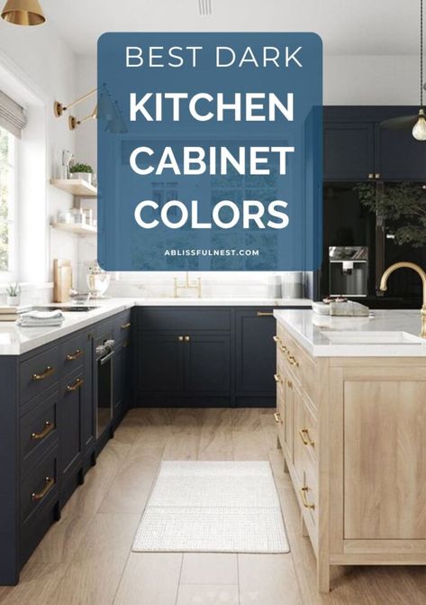 Friday DIY & Finds - A Stroll Thru Life Dark Kitchen Cabinet Colors, Kitchen Cabinets Designs, Cabinet Hardware Placement, Blue Gray Kitchen Cabinets, Dark Grey Kitchen Cabinets, Grey Blue Kitchen, Expand Furniture, Espresso Cabinets, Kitchen Cabinet Organizer