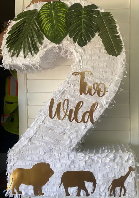 Wild One Pinata, Two Wild Birthday Piñata, Two Wild Pinata, Zoo Pinata, Safari Pinata, Safari 3d Letters, One Year Birthday Cake, Birthday Pinata, Two Wild