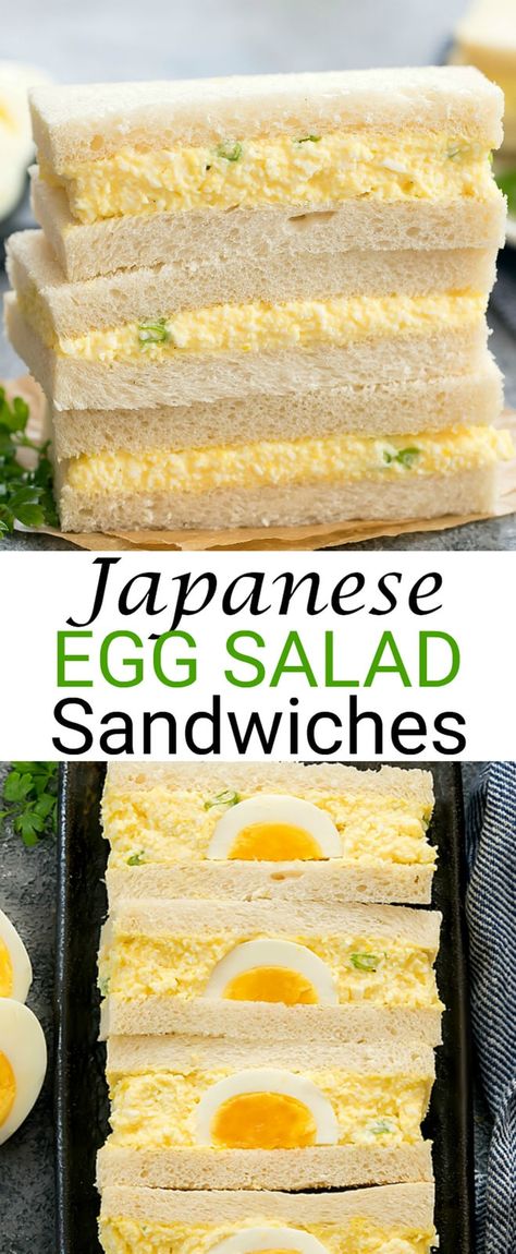 Japanese Egg Salad, Tamago Sando, Japanese Egg, Egg Salad Sandwich, Easy Japanese Recipes, Egg Salad Sandwiches, Egg Salad Recipe, Simple Sandwiches, 7 Eleven