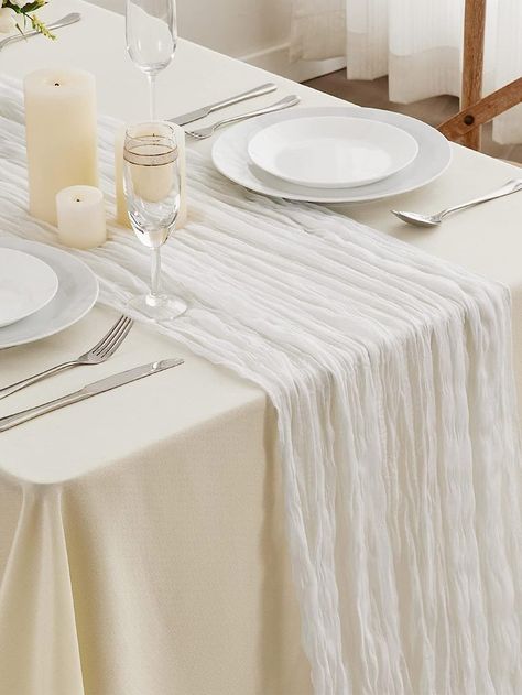 1PC White Cheesecloth Table Runner ,Boho Gauze Cheese Cloth Table Runner ,Romantic Sheer Table Runner for Wedding Bridal Baby Shower Birthday Party Table Decoration White    Polyester    All Seasons Kitchen & Table Linens, size features are:Bust: ,Length: ,Sleeve Length: Sheer Table Runner, Cheese Cloth Table Runner, Bridal Shower Decorations Rustic, Cloth Table Runner, Table Runner For Wedding, Party Cake Table, Cheesecloth Table Runner, Birthday Party Table Decorations, Birthday Party Table