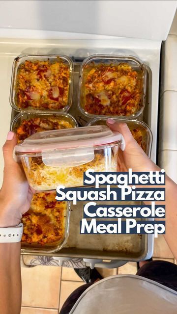 Stayfitmom Krista, Casserole Meal Prep, Spaghetti Squash Pizza Casserole, Krista Pool, Meal Prep Ingredients, Casserole Meal, Spaghetti Squash Pizza, Stay Fit Mom, Single Serve Meals