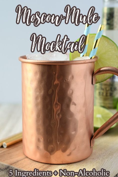 Moscow Mule Mocktail - A delicious non-alcoholic mocktail with all of your favorite moscow mule flavors! All you need are 5 simple ingredients and just a few minutes. Moscow Mule Recipe | Mocktail Recipe | Virgin Cocktail Recipe Mock Moscow Mule, Virgin Moscow Mule, Virgin Cocktail Recipes, Mixology Recipes, Nonalcoholic Drinks, Virgin Cocktails, Virgin Drinks, Moscow Mule Recipe, Entertaining Food