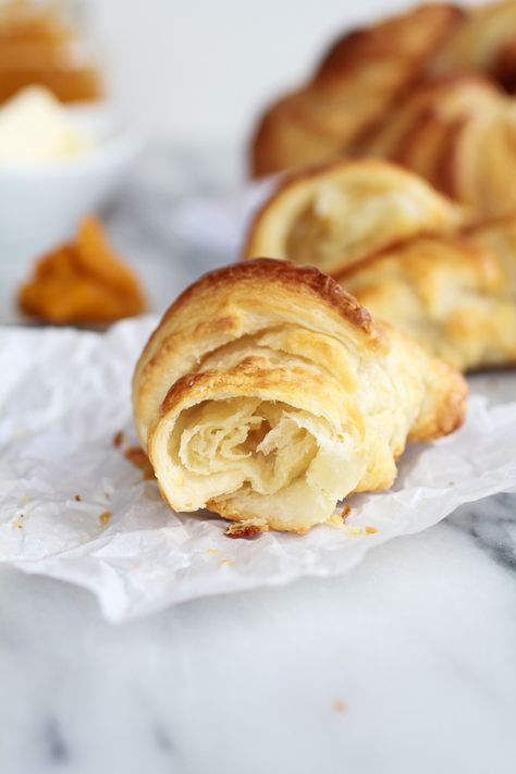 Homemade Croissants (with step-by-step photos) | Half Baked Harvest Homemade Croissants, Peanut Butter Nutella, Peanut Butter Pumpkin, Half Baked, Half Baked Harvest, Bread Rolls, Naan, Bagels, Pumpkin Puree