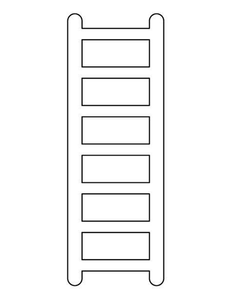 Ladder pattern. Use the printable outline for crafts, creating stencils, scrapbooking, and more. Free PDF template to download and print at http://patternuniverse.com/download/ladder-pattern/ Ladder Drawing, Community Helper Lesson, Printable Outline, Fire Safety Preschool, Word Ladders, Fire Prevention Week, Planning Template, Jacob's Ladder, Sunday School Activities