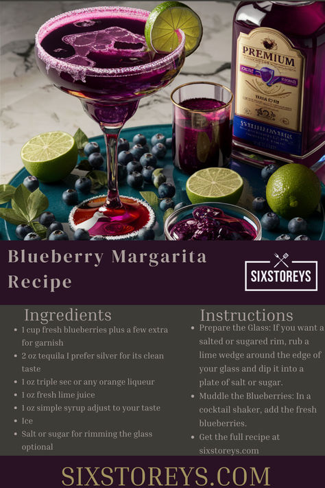 Blueberry Margarita Recipe Blue Raspberry Margarita, Blueberry Coconut Margarita, Blueberry Lemonade Margarita, Frozen Blueberry Margarita, Blueberry Liqueur Cocktail Recipes, Blueberry Margarita, Blueberry Cocktail, Frozen Margaritas, Tequila Drinks